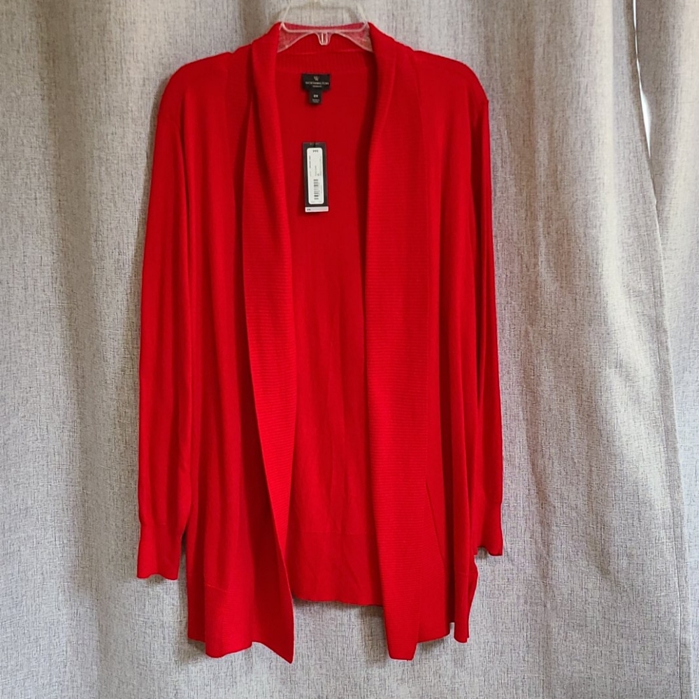 Women's Worthington 2X Red Cardigan Sweater